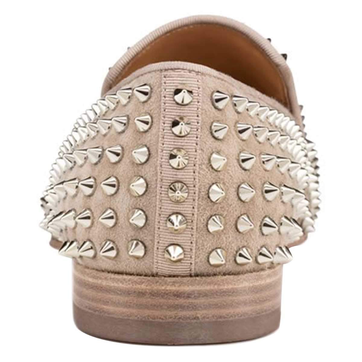 FSJ Men's & Women's Trendy Spiked Rivets Studded Loafers Shoes Round Toe Low Heel Comfort Slip On Unisex Dress Smoking Slipper Size 7-14 US - Image 4