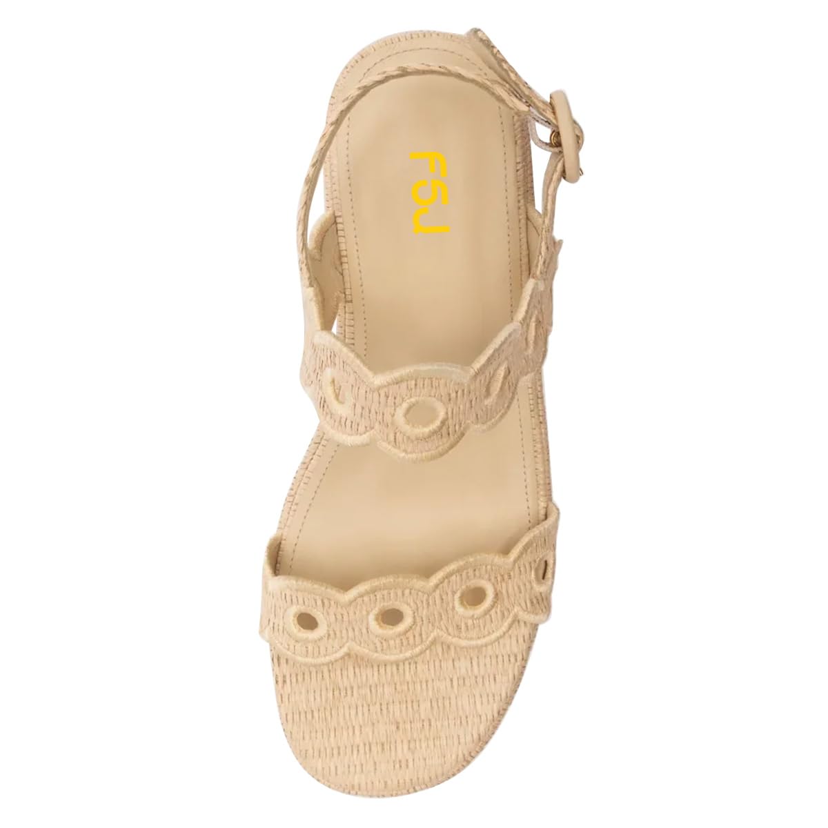 FSJ Women Boho Wedge Sandals Low Platform Open Toe Cut-Out Strappy Stylish Summer Casual Party Shoes Size 4-16 US - Image 3