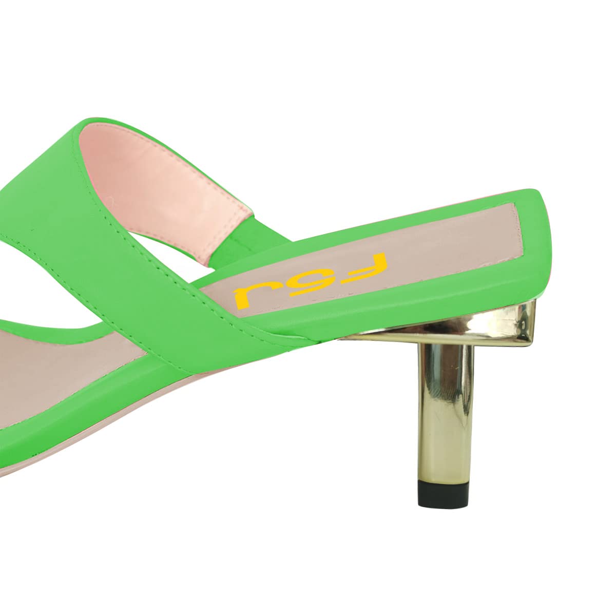 FSJ Women Chic Square Open Toe Mid Heel Sandals Slip On Thong Flip Flops Summer Dress Slide Shoes Size 4-15 US - Image 4