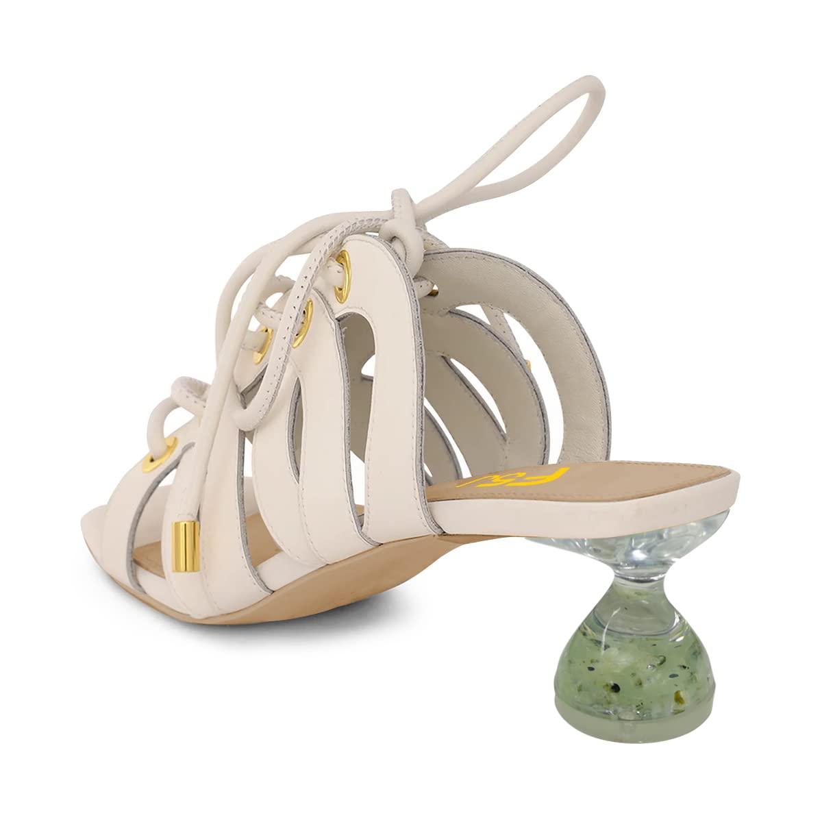 FSJ Women Classic Open Toe Special Kitten Low Heel Sandals Lace Up Cutout Summer Dress Casual Slide Mules Size 4-15 US - Image 3