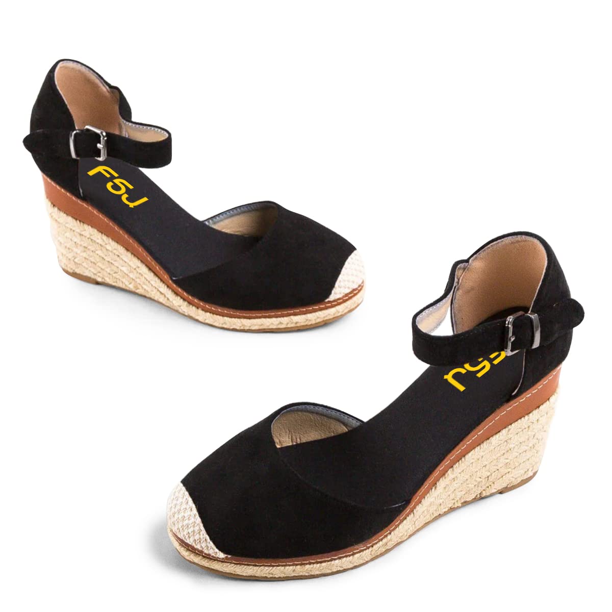FSJ Women Closed Toe Espadrilles Dressy Wedge Sandal Ankle Strap Buckle High Heels Comfort Platform Sandals Shoes Size 4-15 US - Image 3