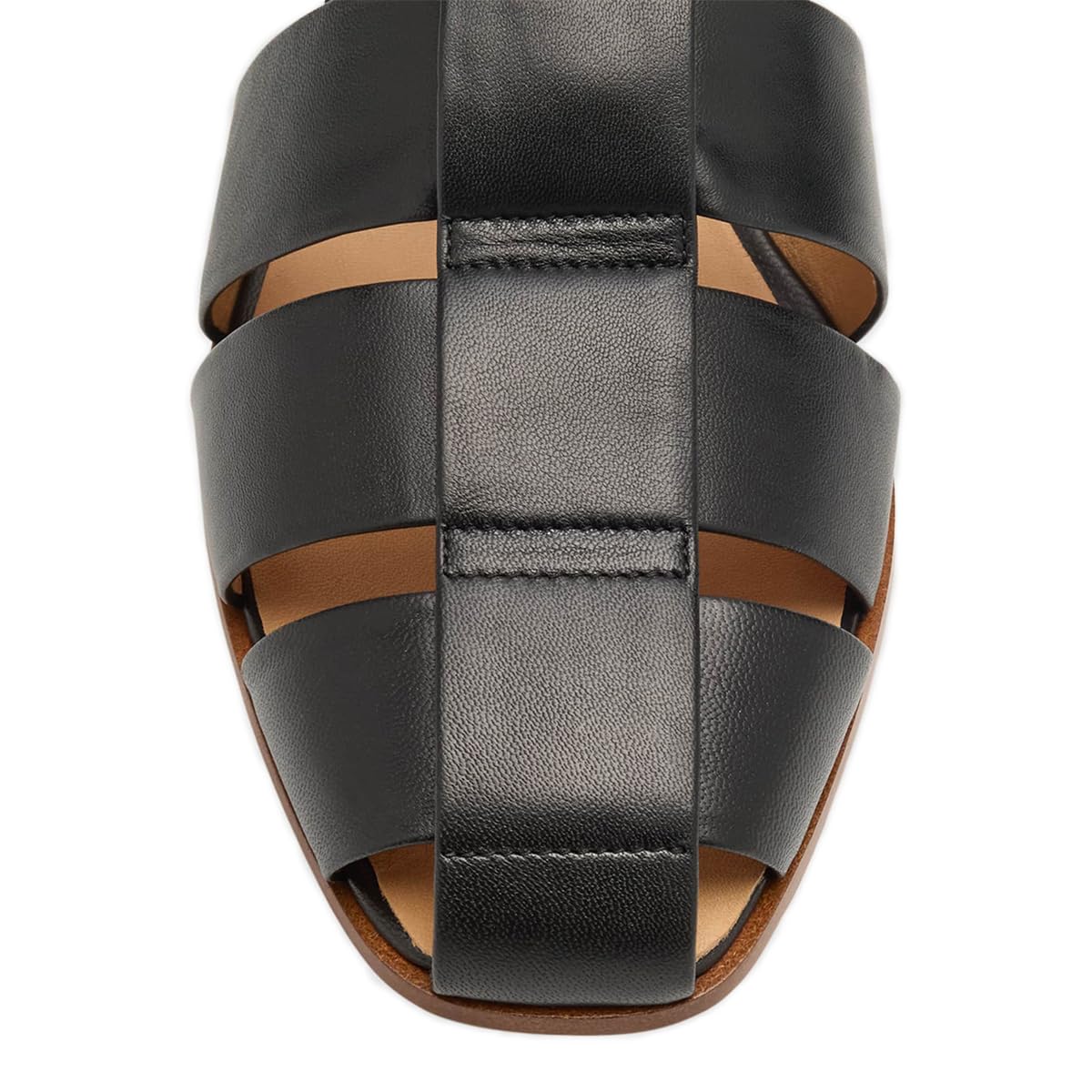 FSJ Women Closed Toe Low Chunky Heel Fisherman Sandals Hollow Cage Roman Gladiator Sandals Comfortable Ankle Strap Summer Daily Shoes Size 4-16 US - Image 3