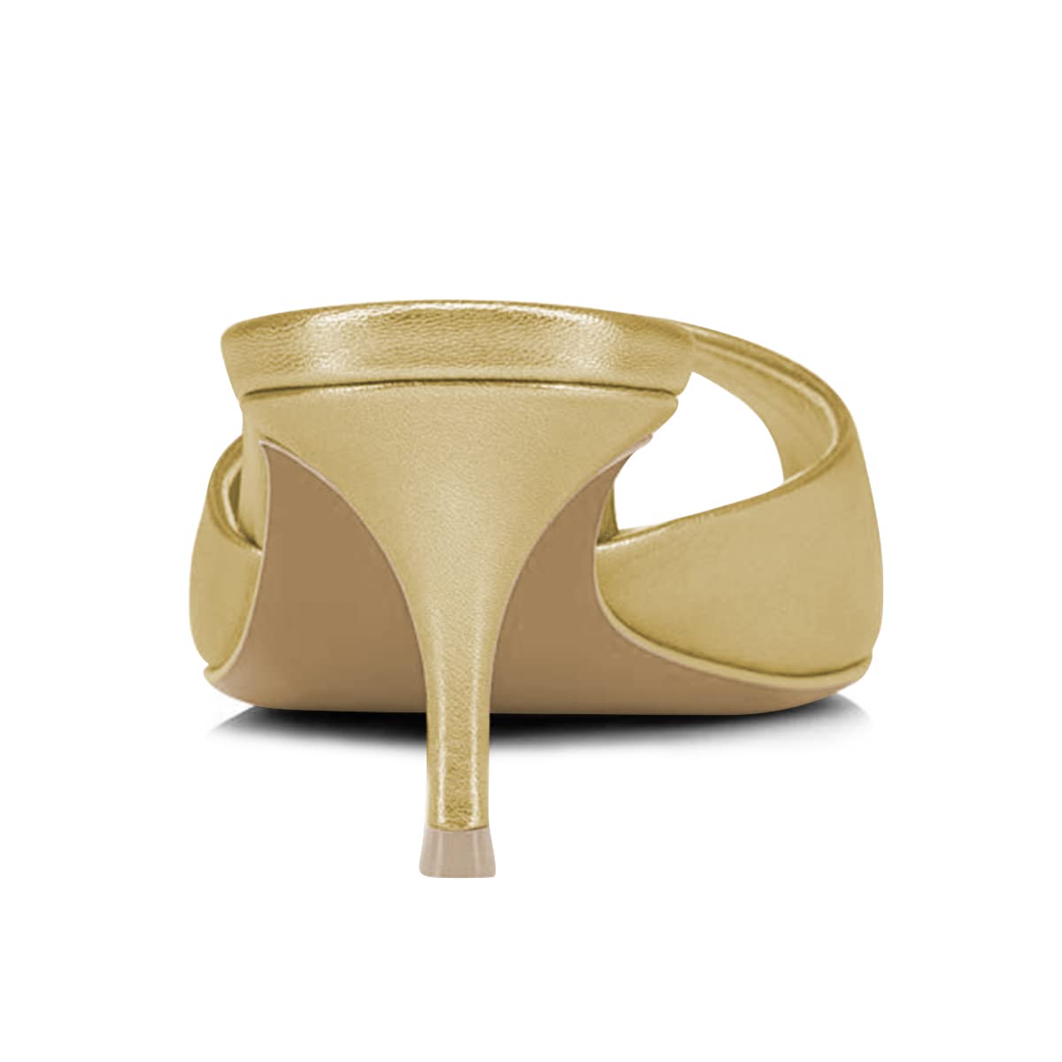 FSJ Women Comfort Peep Toe Low Kitten Heel Sandals Slip On Mules Wide Straps Backless Summer Dressy Slide Slippers Size 4-15 US - Image 3