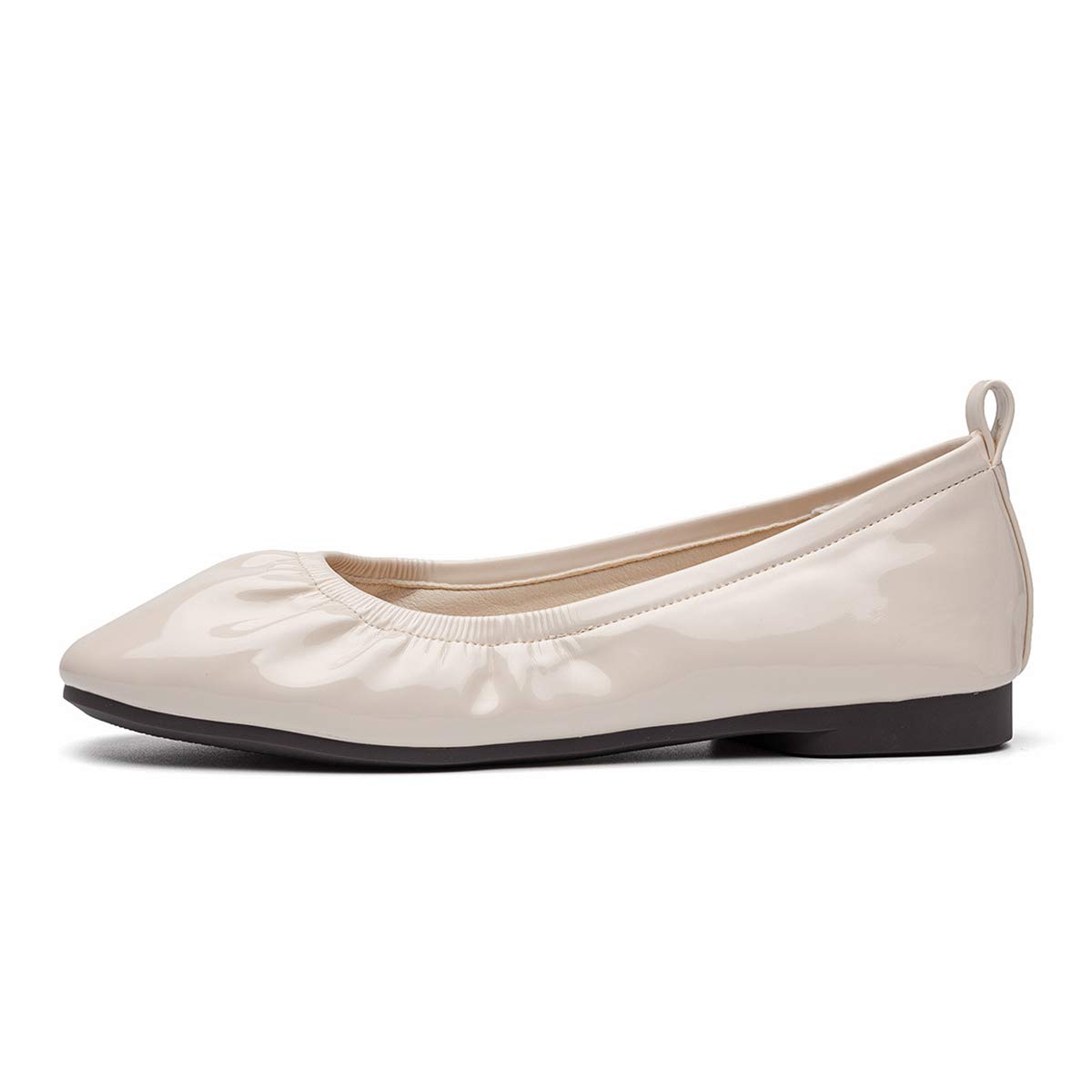 FSJ Women Comfy Slip on Ballet Flats Square Closed Toe Slide Pumps Patent Leather Elastic Dress Shoes Size 4-15 US - Image 4