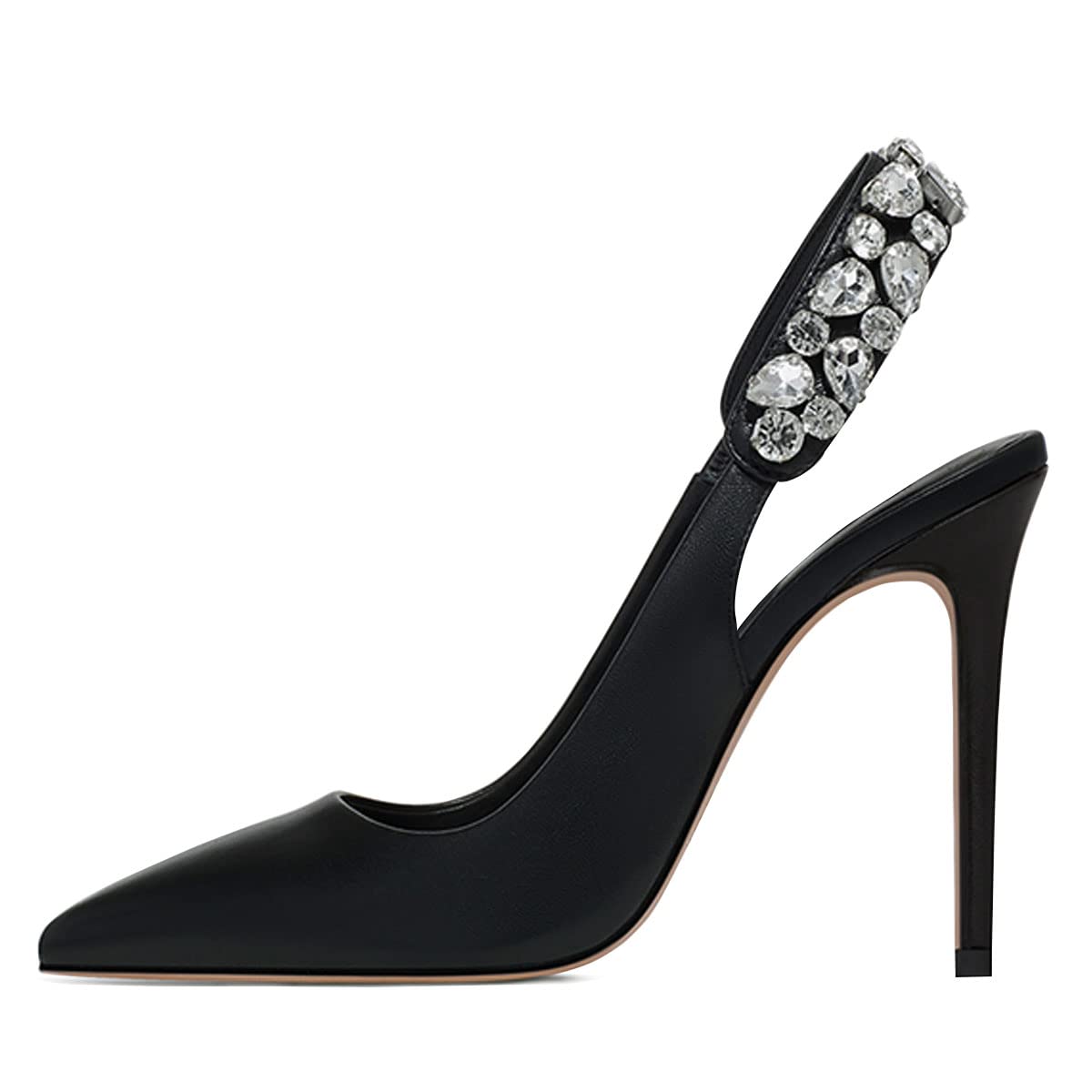 FSJ Women Cute Slingback Pointed Toe Stiletto Pumps High Heel Ankle Strap Office Lady Rhinestones Sandals Slip On Party Dress Shoes Size 4-15 US - Image 3