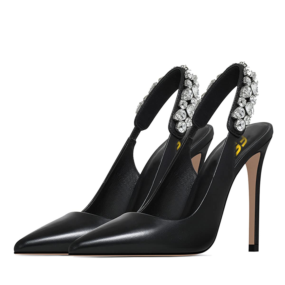 FSJ Women Cute Slingback Pointed Toe Stiletto Pumps High Heel Ankle Strap Office Lady Rhinestones Sandals Slip On Party Dress Shoes Size 4-15 US - Image 4