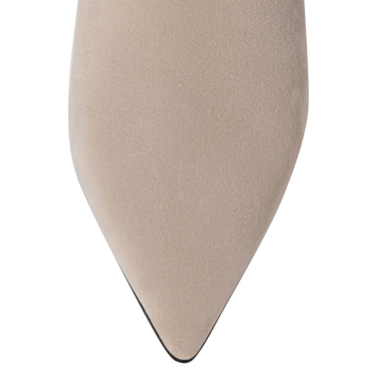 FSJ Women Fashion Chunky High Stacked Heels Booties Side Zipper Pointed Toe Ankle Boots Faux Suede Wide Winter Sexy Dress Evening Short Boots Shoes Size 4-15 US - Image 4