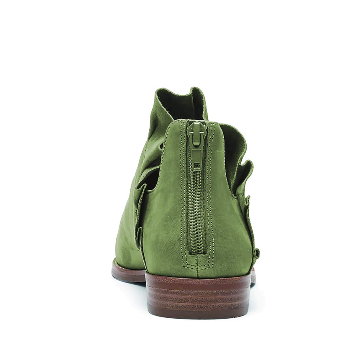 FSJ Women Fashion Closed Almond Toe Ankle Booties Chunky Low Heel V Cut Ruffle Back Zipper Boots Date Winter Shoes - Image 3