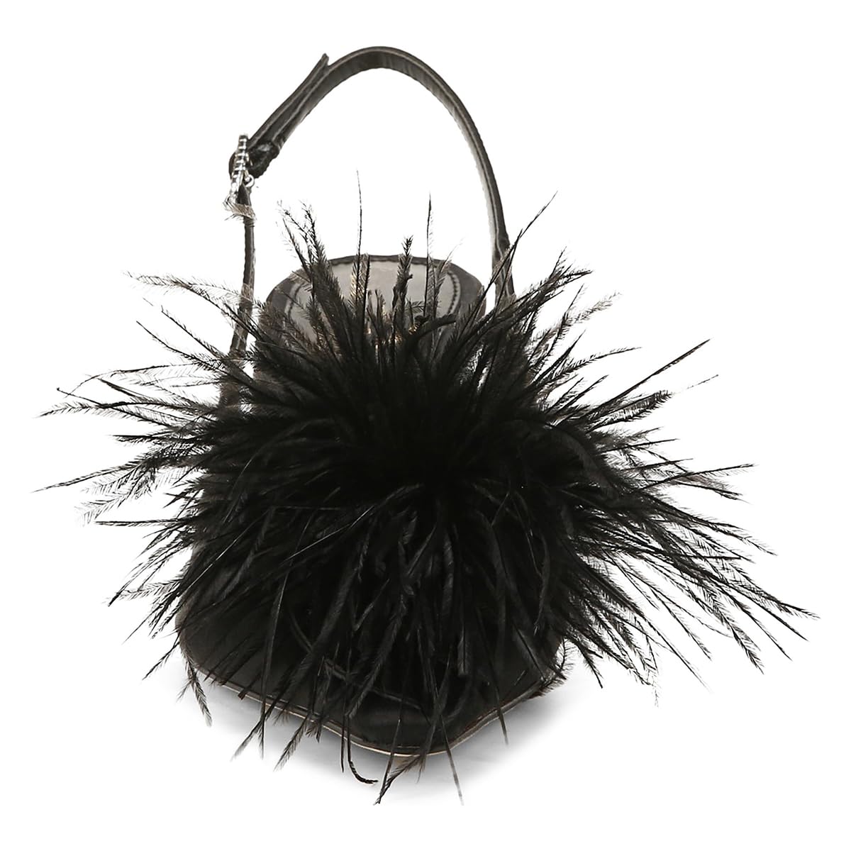 FSJ Women Fashion Fur Fur Closed Square Toe Slingback Pumps Crystal Block Low Heel Fuzzy Party Prom Dress Shoes Size 4-16 US - Image 5