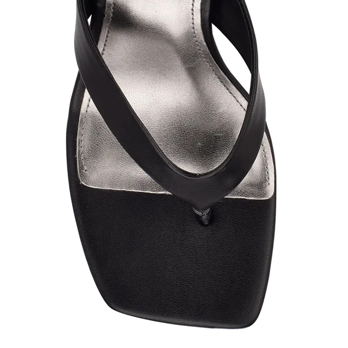 FSJ Women Flip Flops Sandals Metal Kitten Heel Square Open Toe Slip On Thong Dress Party Slippers Sexy Heeled Slide Mules Size 4-15 US - Image 4