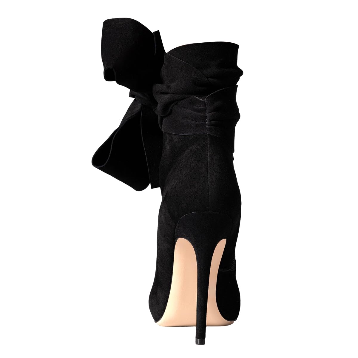 FSJ Women Pointed Toe Stiletto Heel Ankle Boots Side Zipper Tie Bowknot Booties Western Fashion Nightclub Shoes Size 4-16 US - Image 4