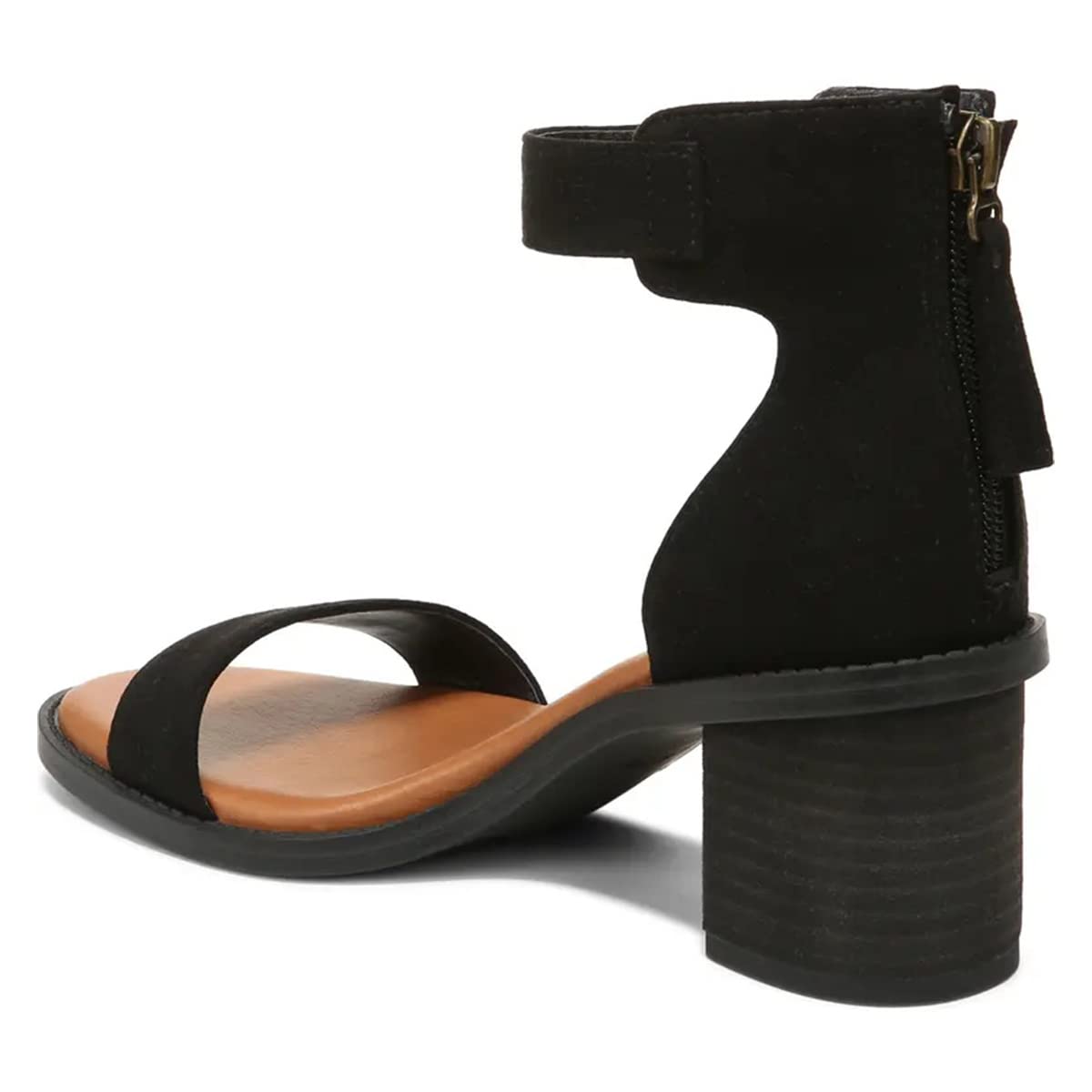 FSJ Women Retro Open Toe Block Low Heel Sandals Ankle Strap Back Zipper Ladies Casual Summer Walking Shoes Size 4-15 US - Image 3