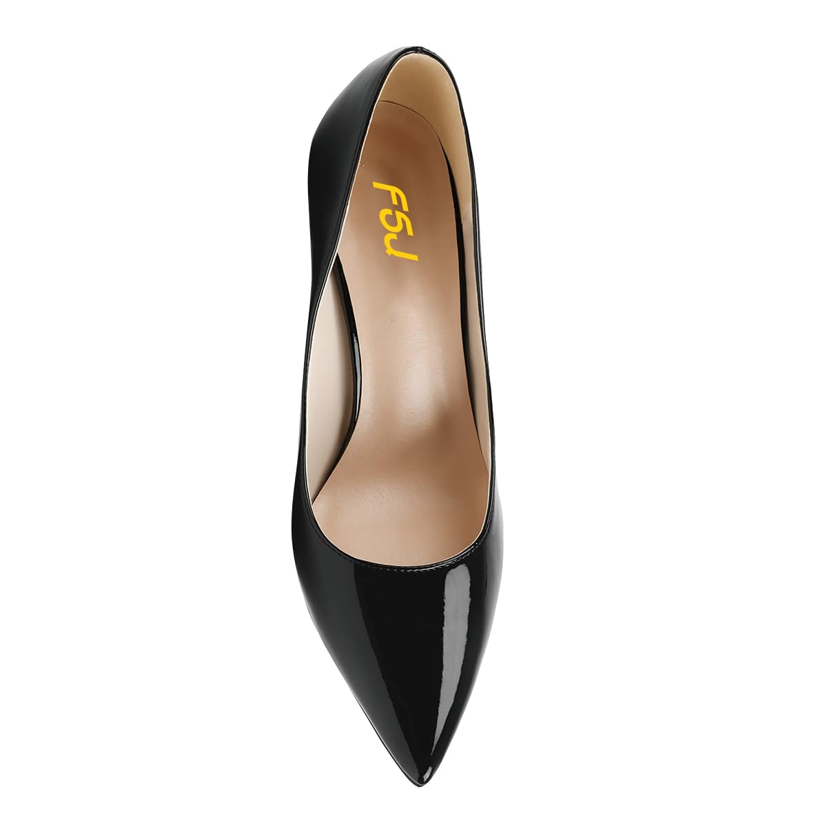 FSJ Women Stylish Metallic Gold Chain High Heel Pumps Pointed Toe Slip On Patent Leather Office Lady Party Shoes Size 4-16 US - Image 4