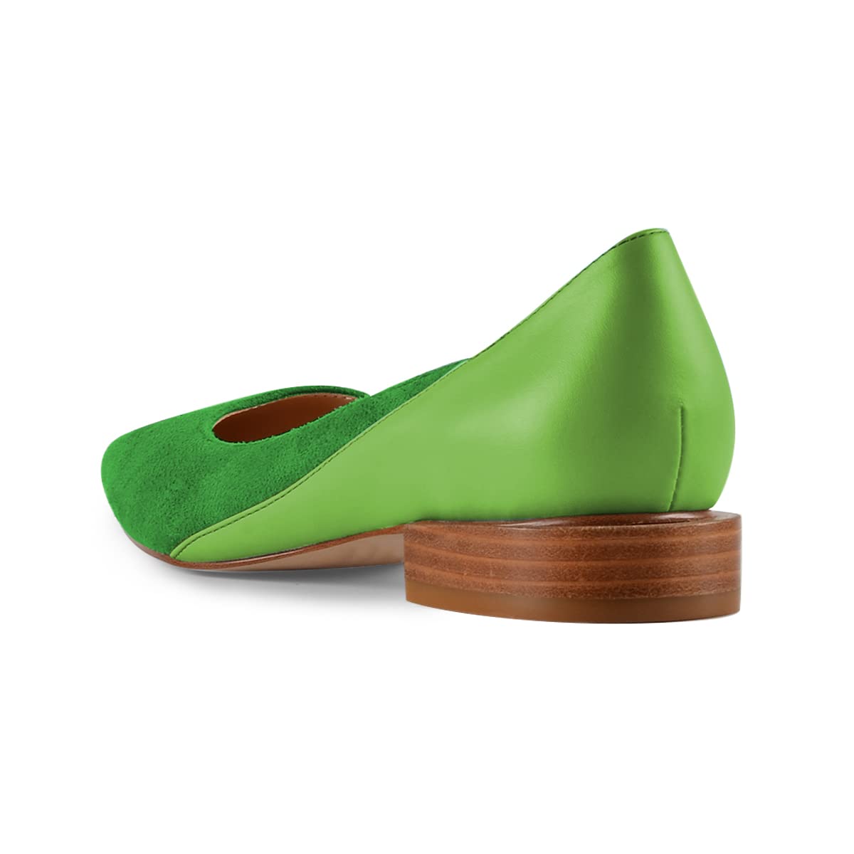 FSJ Women Suede Pointed Toe Low Heel Flat Pumps Slip On Comfortable Party Dress Walking Casual Office Shoes Size 4-15 US - Image 3