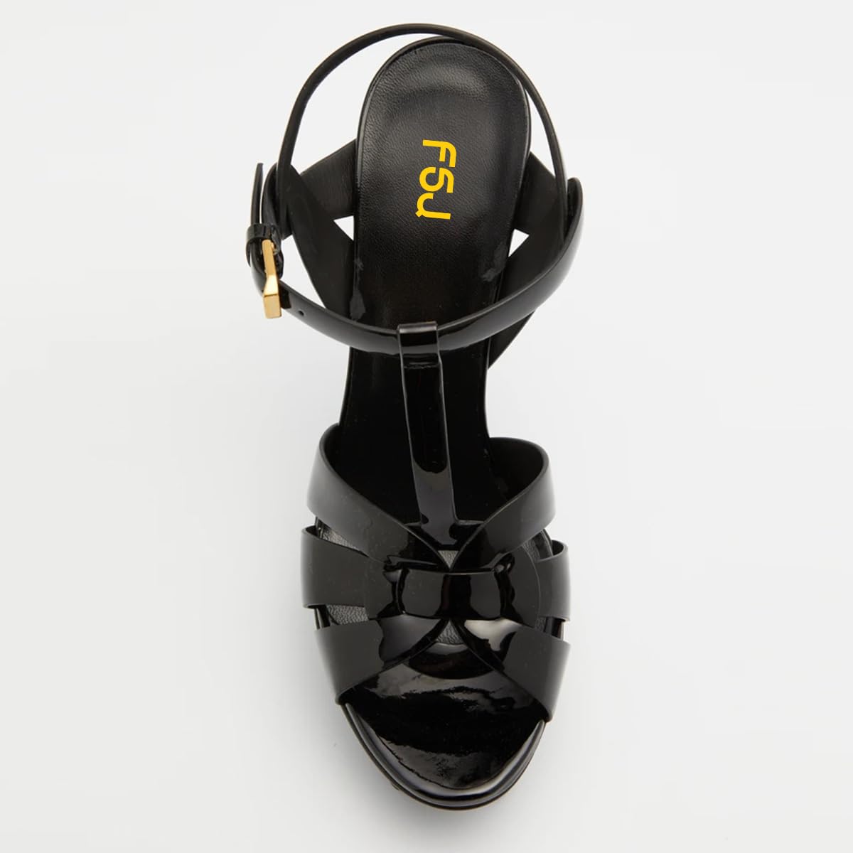 FSJ Women T-Strap Platform Sandals Peep Toe Ankle Strap Stiletto Heels Strappy Wedding Dating Dress Shoes Size 4-16 US - Image 4