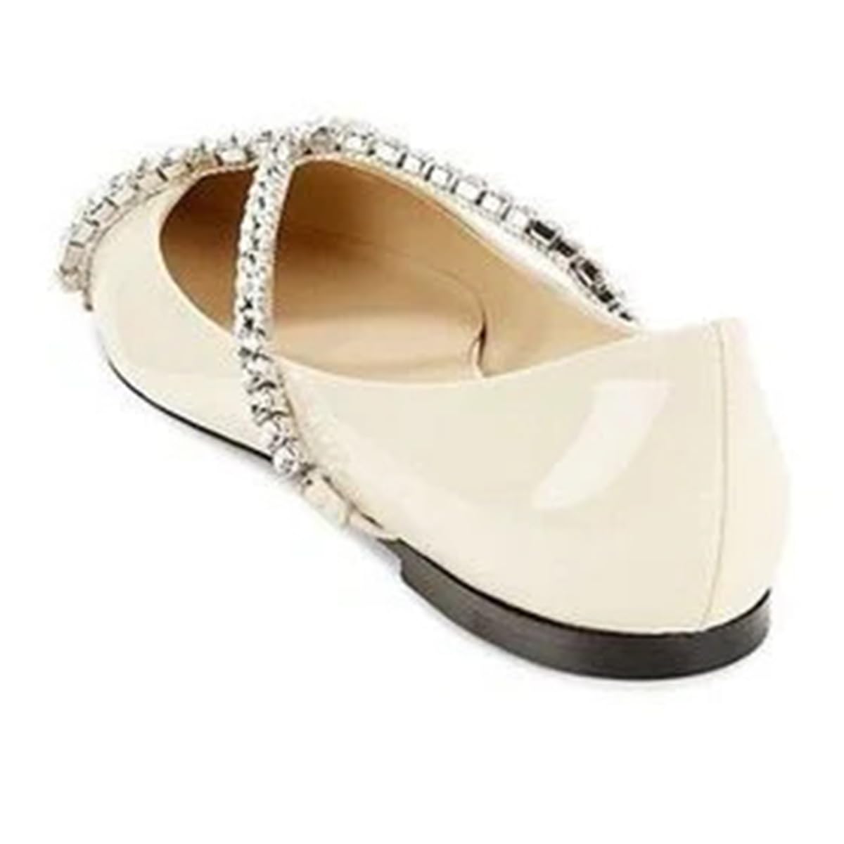 FSJ Women Trendy Pointed Toe Ballet Flats Crystal Crossover Straps Slip On Walking Shopping Girls Shoes Size 4-15 M US - Image 4