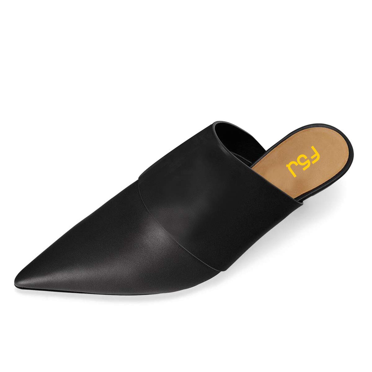 FSJ Women Vintage Slip on Pumps Mules Slide Slipper Pointed Closed Toe Kitten Low Heel Sandals Ladies Girls Evening Party Classic Dress Shoes Size 4-15 US - Image 4